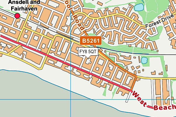 FY8 5QT map - OS VectorMap District (Ordnance Survey)