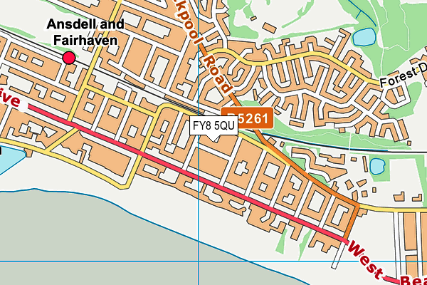 FY8 5QU map - OS VectorMap District (Ordnance Survey)