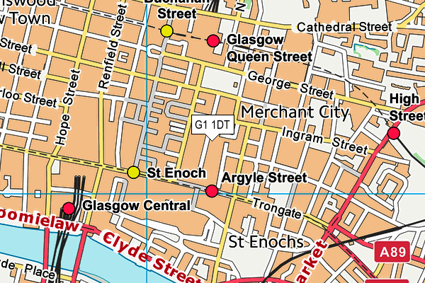 G1 1DT map - OS VectorMap District (Ordnance Survey)