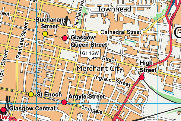 G1 1GW map - OS VectorMap District (Ordnance Survey)