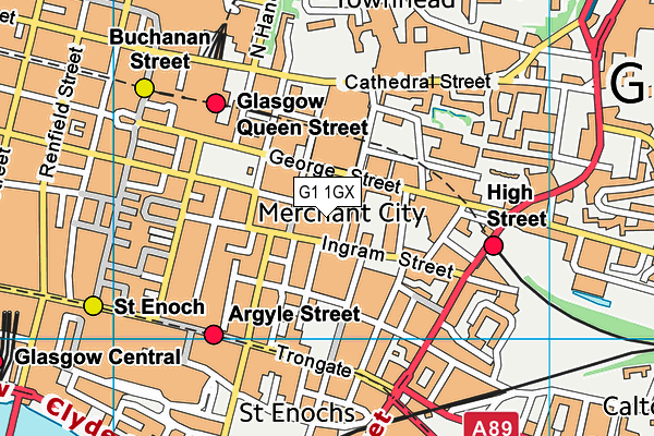G1 1GX map - OS VectorMap District (Ordnance Survey)