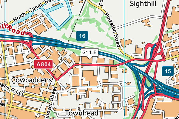 G1 1JE map - OS VectorMap District (Ordnance Survey)