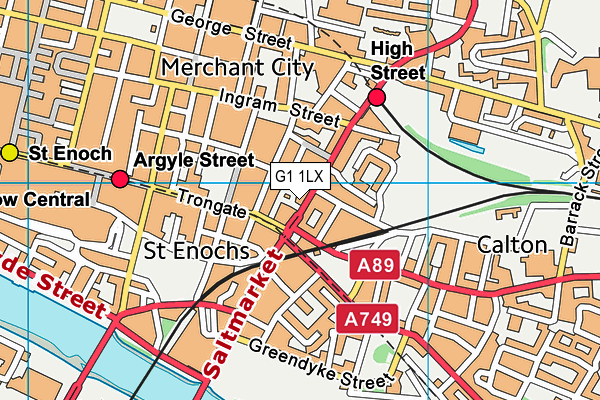 G1 1LX map - OS VectorMap District (Ordnance Survey)