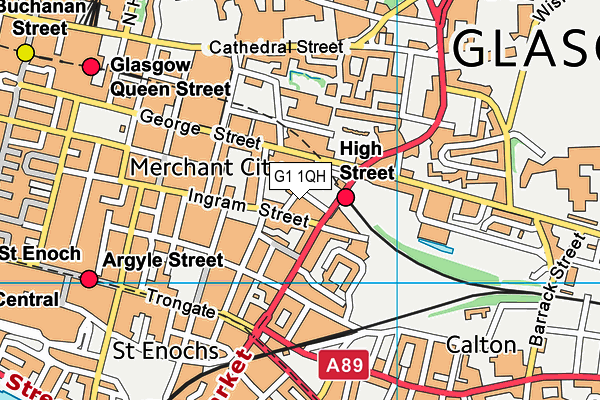 G1 1QH map - OS VectorMap District (Ordnance Survey)