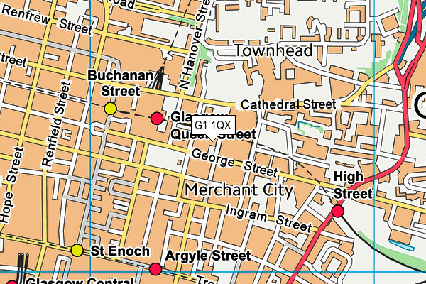 G1 1QX map - OS VectorMap District (Ordnance Survey)