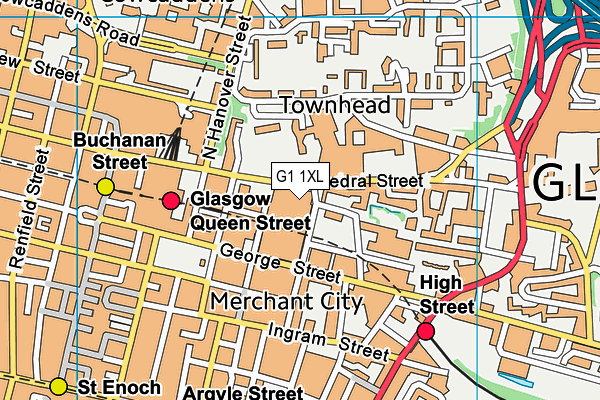 G1 1XL map - OS VectorMap District (Ordnance Survey)