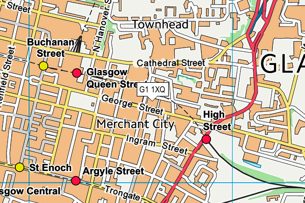 G1 1XQ map - OS VectorMap District (Ordnance Survey)