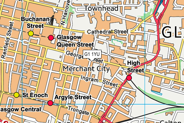 G1 1YU map - OS VectorMap District (Ordnance Survey)
