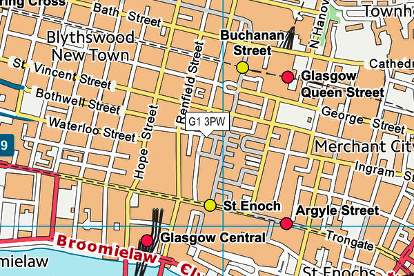 G1 3PW map - OS VectorMap District (Ordnance Survey)