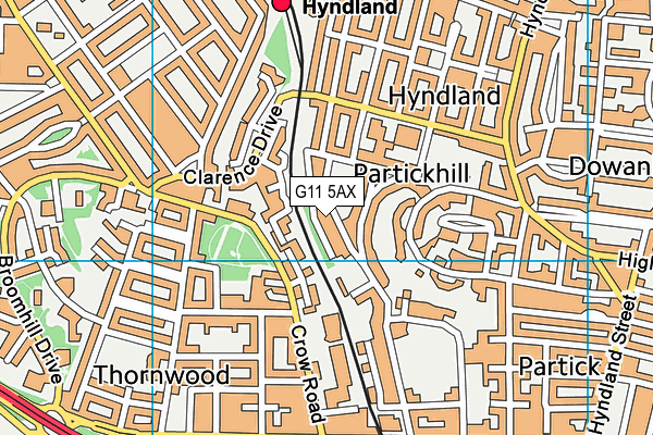 G11 5AX map - OS VectorMap District (Ordnance Survey)