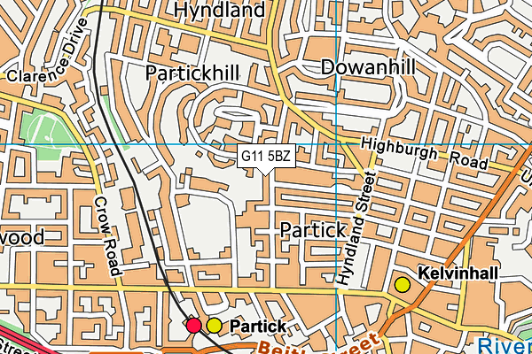G11 5BZ map - OS VectorMap District (Ordnance Survey)