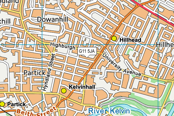G11 5JA map - OS VectorMap District (Ordnance Survey)
