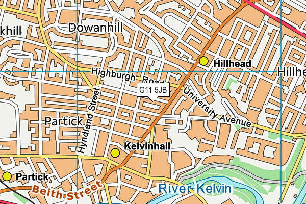 G11 5JB map - OS VectorMap District (Ordnance Survey)