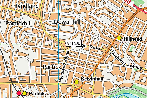 G11 5JE map - OS VectorMap District (Ordnance Survey)