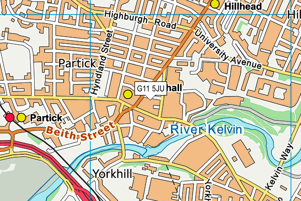 G11 5JU map - OS VectorMap District (Ordnance Survey)