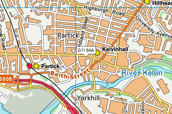 G11 6AA map - OS VectorMap District (Ordnance Survey)