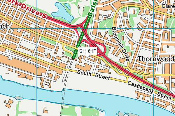 G11 6HF map - OS VectorMap District (Ordnance Survey)