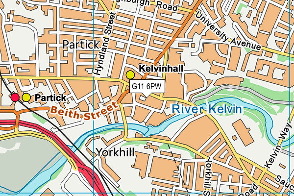 G11 6PW map - OS VectorMap District (Ordnance Survey)
