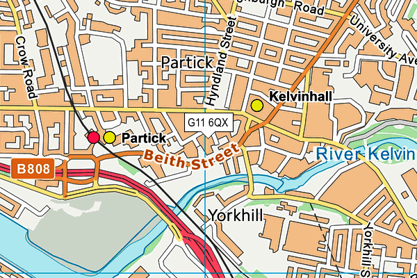 G11 6QX map - OS VectorMap District (Ordnance Survey)
