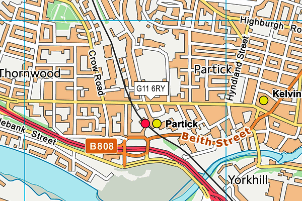 G11 6RY map - OS VectorMap District (Ordnance Survey)