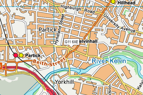 G11 6XE map - OS VectorMap District (Ordnance Survey)