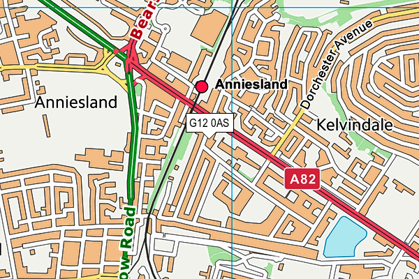 G12 0AS map - OS VectorMap District (Ordnance Survey)