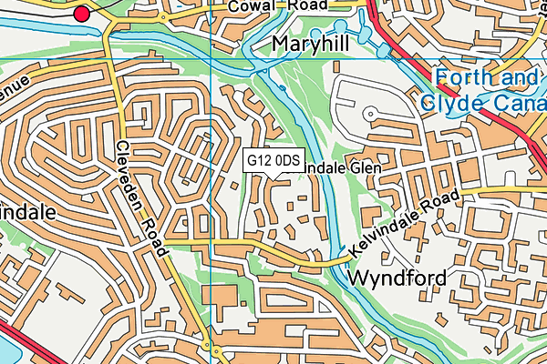 G12 0DS map - OS VectorMap District (Ordnance Survey)