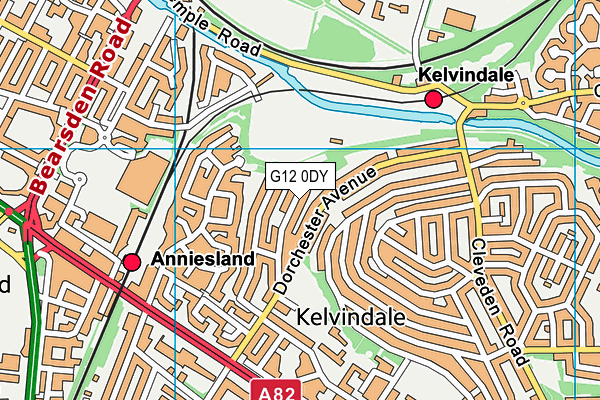 G12 0DY map - OS VectorMap District (Ordnance Survey)