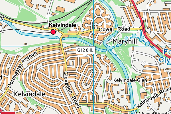 G12 0HL map - OS VectorMap District (Ordnance Survey)
