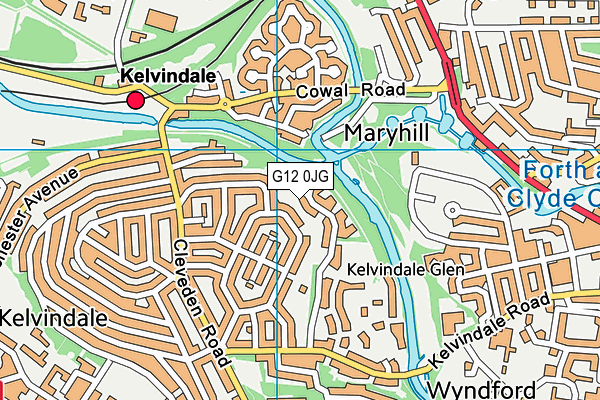 G12 0JG map - OS VectorMap District (Ordnance Survey)