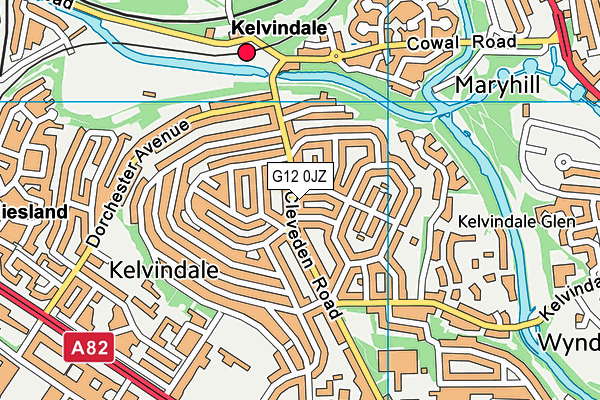 G12 0JZ map - OS VectorMap District (Ordnance Survey)