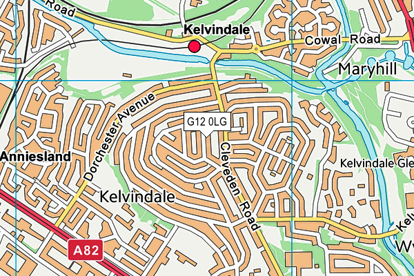 G12 0LG map - OS VectorMap District (Ordnance Survey)