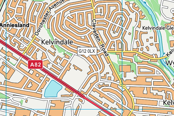 G12 0LX map - OS VectorMap District (Ordnance Survey)