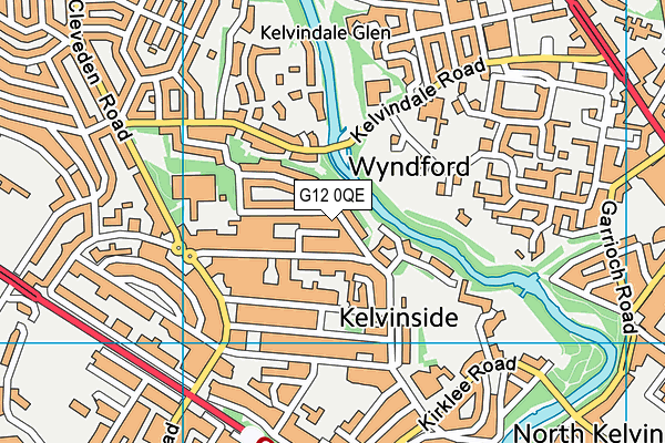 G12 0QE map - OS VectorMap District (Ordnance Survey)