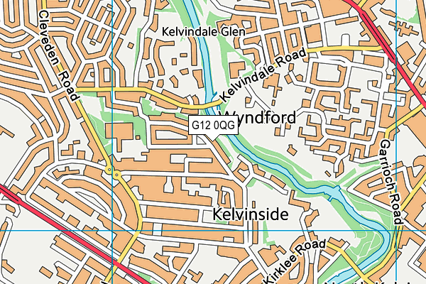 G12 0QG map - OS VectorMap District (Ordnance Survey)