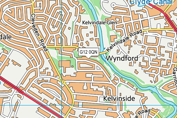 G12 0QN map - OS VectorMap District (Ordnance Survey)