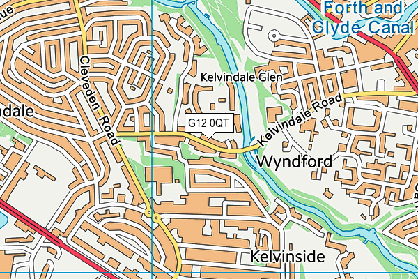 G12 0QT map - OS VectorMap District (Ordnance Survey)