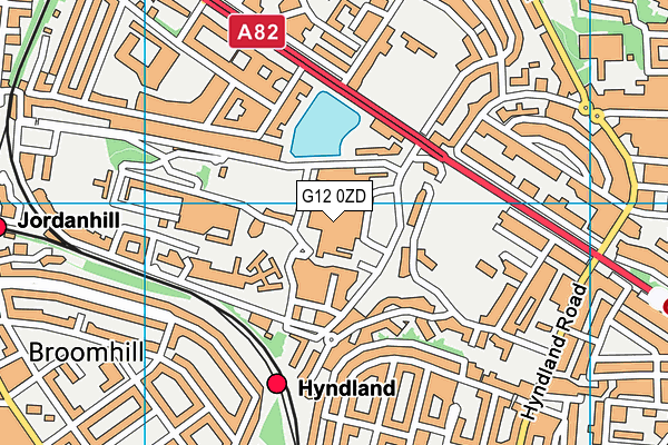 G12 0ZD map - OS VectorMap District (Ordnance Survey)
