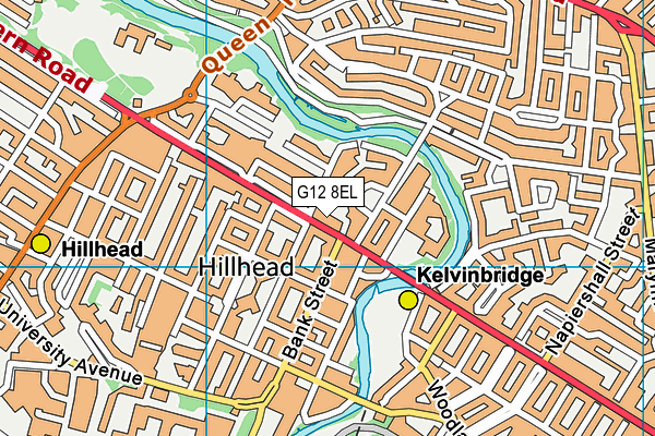 G12 8EL map - OS VectorMap District (Ordnance Survey)