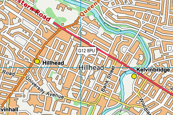 G12 8PU map - OS VectorMap District (Ordnance Survey)
