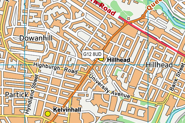 G12 8UD map - OS VectorMap District (Ordnance Survey)
