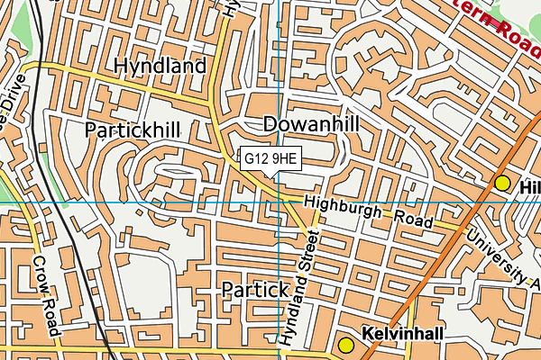 G12 9HE map - OS VectorMap District (Ordnance Survey) G12 9HE map - OS VectorMap District (Ordnance Survey)