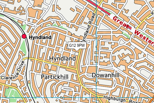 G12 9PW map - OS VectorMap District (Ordnance Survey) G12 9PW map - OS VectorMap District (Ordnance Survey)