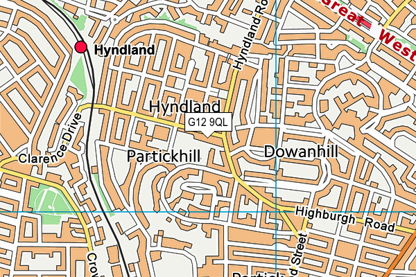 G12 9QL map - OS VectorMap District (Ordnance Survey)