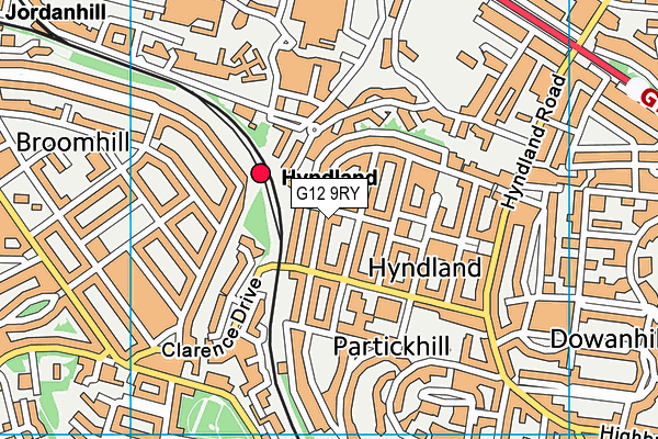 G12 9RY map - OS VectorMap District (Ordnance Survey) G12 9RY map - OS VectorMap District (Ordnance Survey)