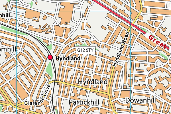 G12 9TY map - OS VectorMap District (Ordnance Survey) G12 9TY map - OS VectorMap District (Ordnance Survey)