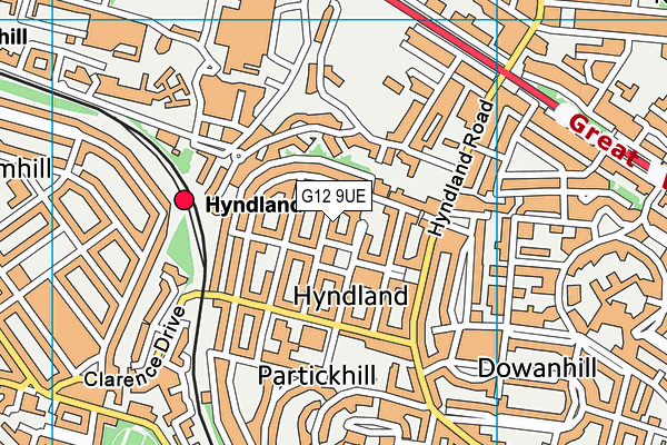 G12 9UE map - OS VectorMap District (Ordnance Survey) G12 9UE map - OS VectorMap District (Ordnance Survey)