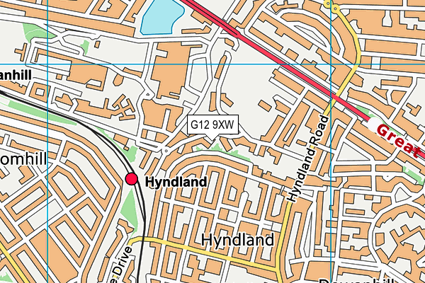 G12 9XW map - OS VectorMap District (Ordnance Survey) G12 9XW map - OS VectorMap District (Ordnance Survey)