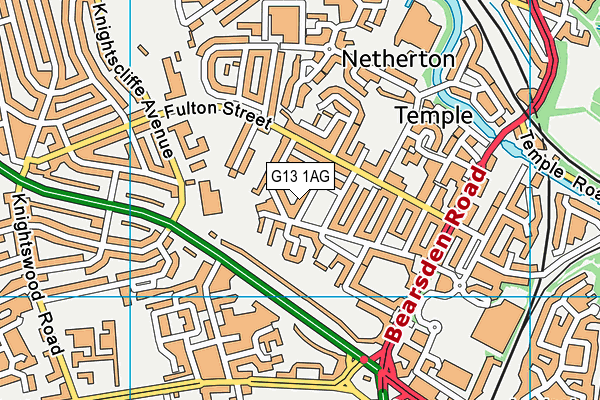 G13 1AG map - OS VectorMap District (Ordnance Survey)