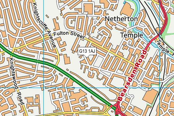 G13 1AJ map - OS VectorMap District (Ordnance Survey)